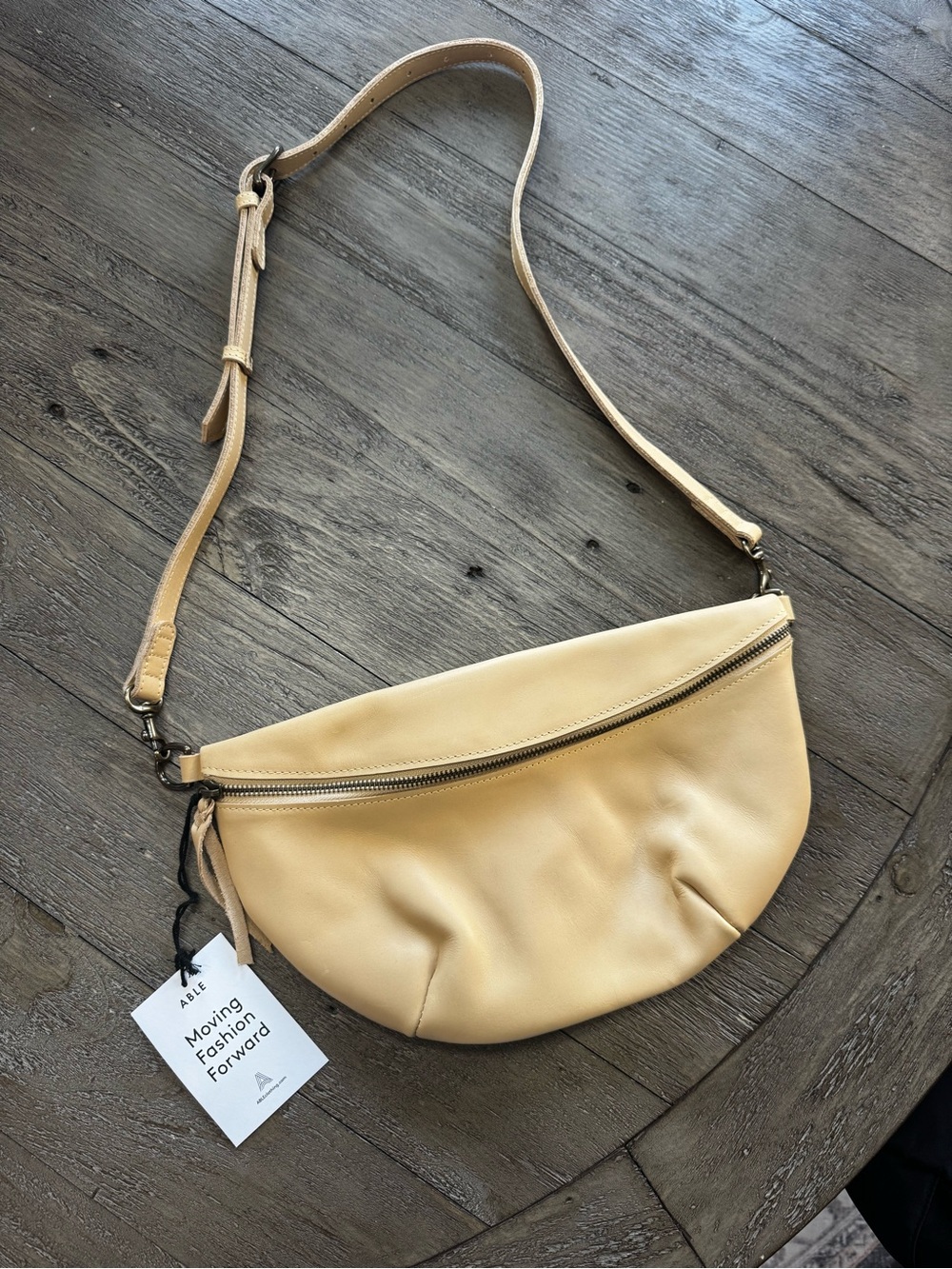ABLE Berkeley Belt Bag Sand Leather Crossbody Fanny Pack NWT